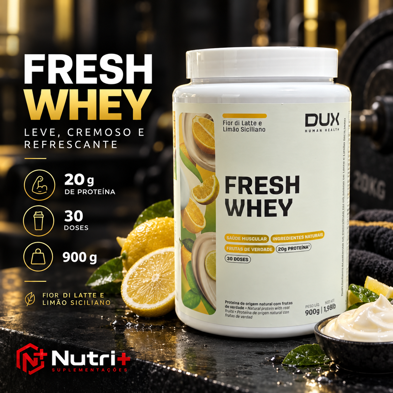 Fresh Whey DUX 900g – Fior di Latte e Limão Siciliano