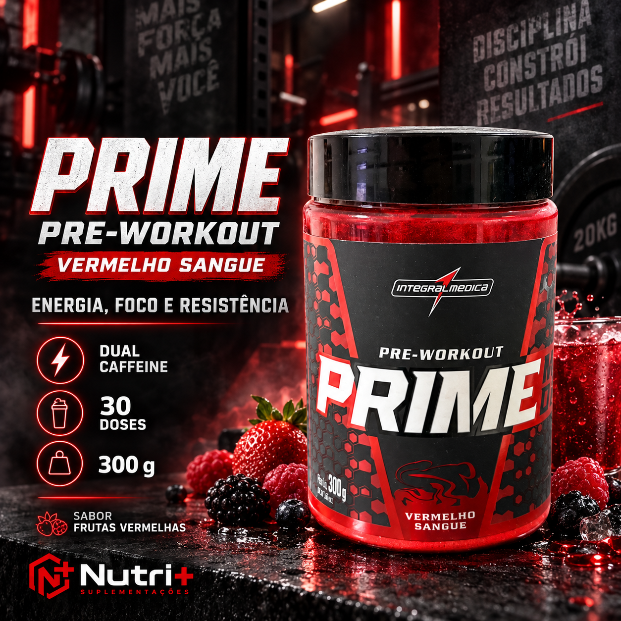 Prime Pré-Workout Vermelho Sangue 300 g