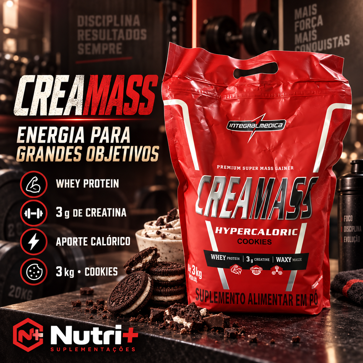 Creamass Hipercalórico Cookies 3 kg